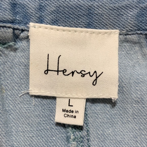 Hersy Light Wash Denim Maxi Skirt Flare A-Line Jean Style Size L - Picture 9 of 10